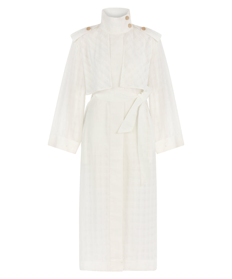Ipekyol Transparent Trench Coat Off White