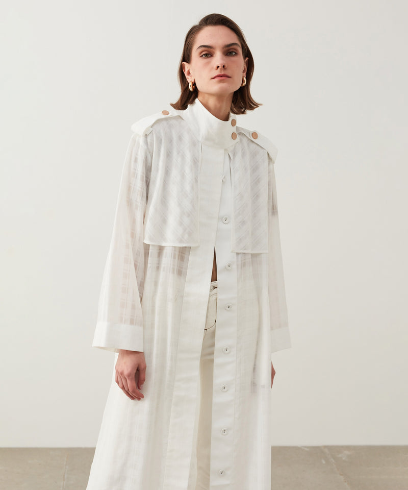 Ipekyol Transparent Trench Coat Off White