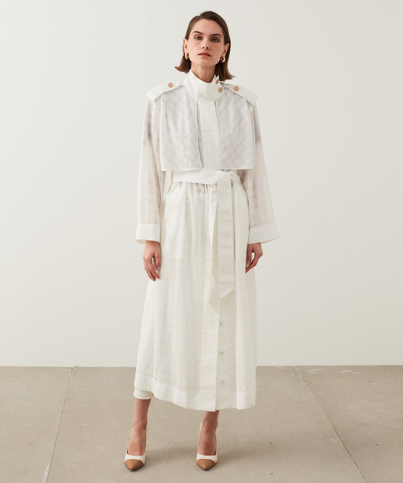 Ipekyol Transparent Trench Coat Off White