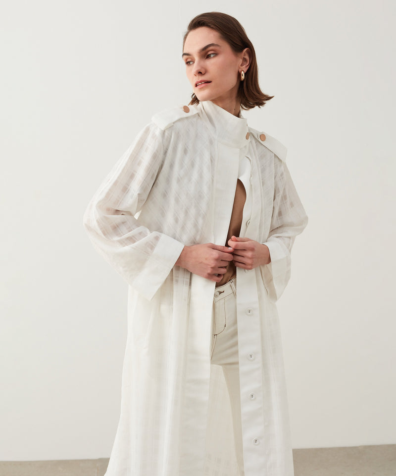 Ipekyol Transparent Trench Coat Off White