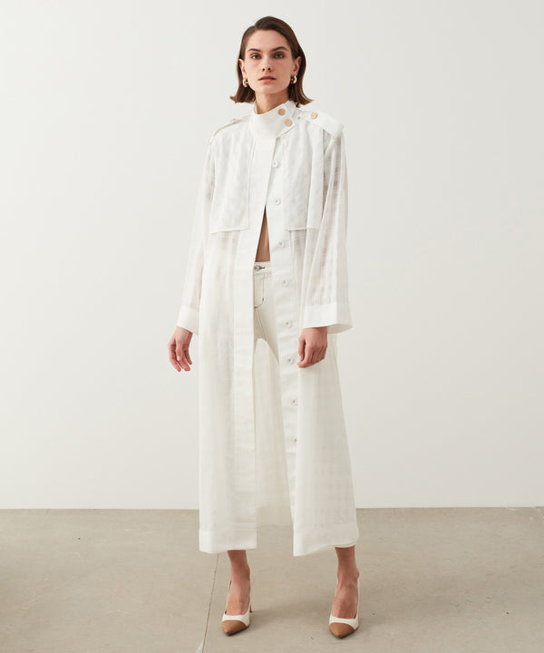 Ipekyol Transparent Trench Coat Off White