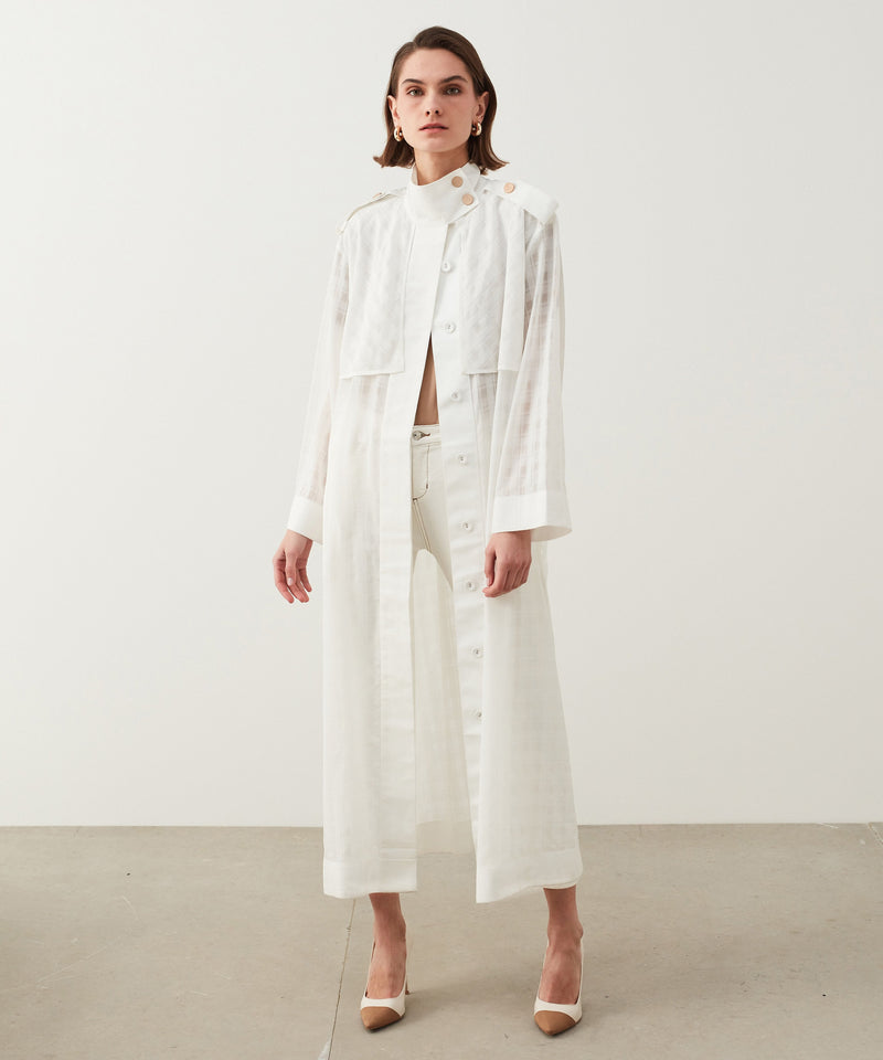 Ipekyol Transparent Trench Coat Off White