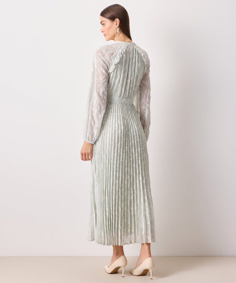 Ipekyol Embroidered Pleated Maxi Dress Light Green