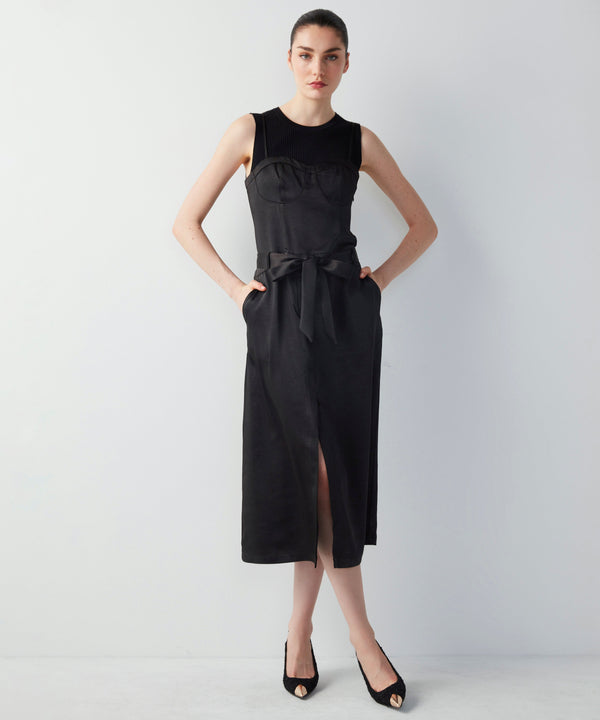 Ipekyol Knitwear Mix Satin Dress Black