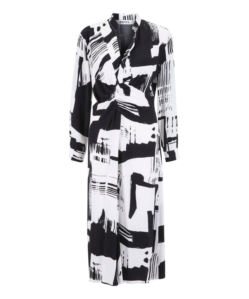 Ipekyol Abstract Pattern Midi Dress Off White