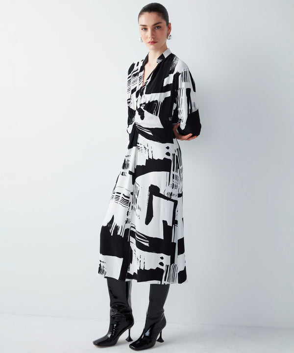 Ipekyol Abstract Pattern Midi Dress Off White