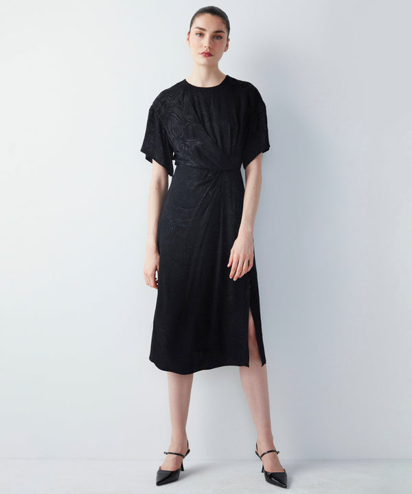 Ipekyol Shiny Jacquard Midi Dress Black