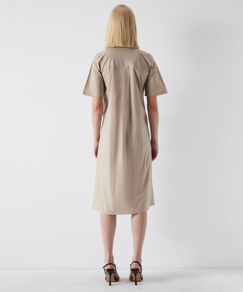 Ipekyol Satin Mix Midi Shirt Dress Beige