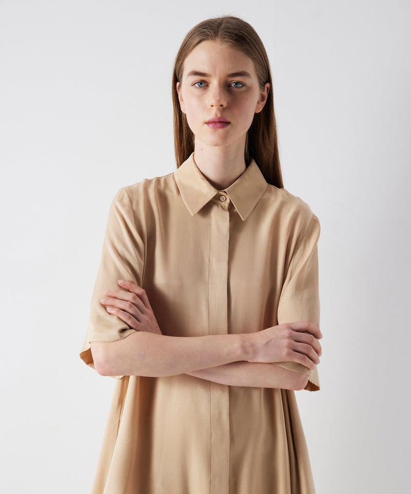 Ipekyol Pleated Detail Shirt Dress Natural