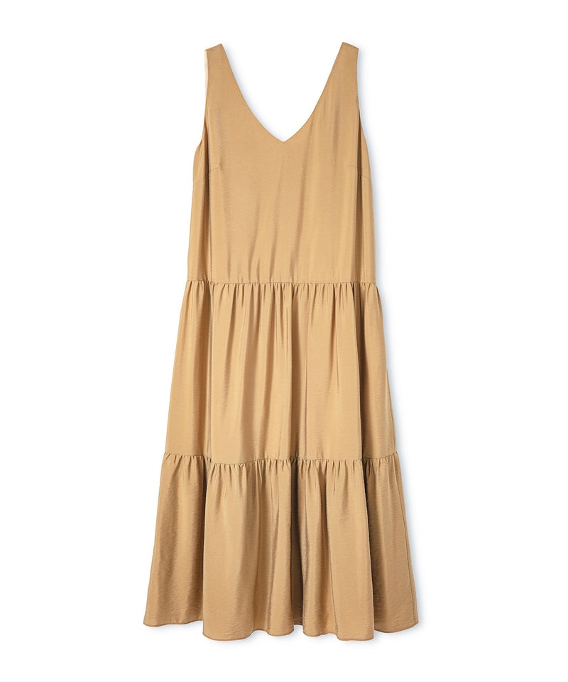 Ipekyol V-Neck Tiered Detail Dress Natural