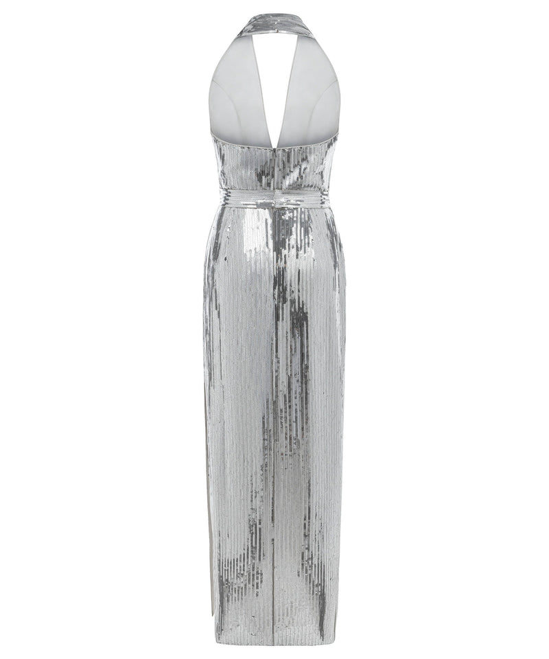 Ipekyol Halter Neck Shawl Accessory Dress Silver