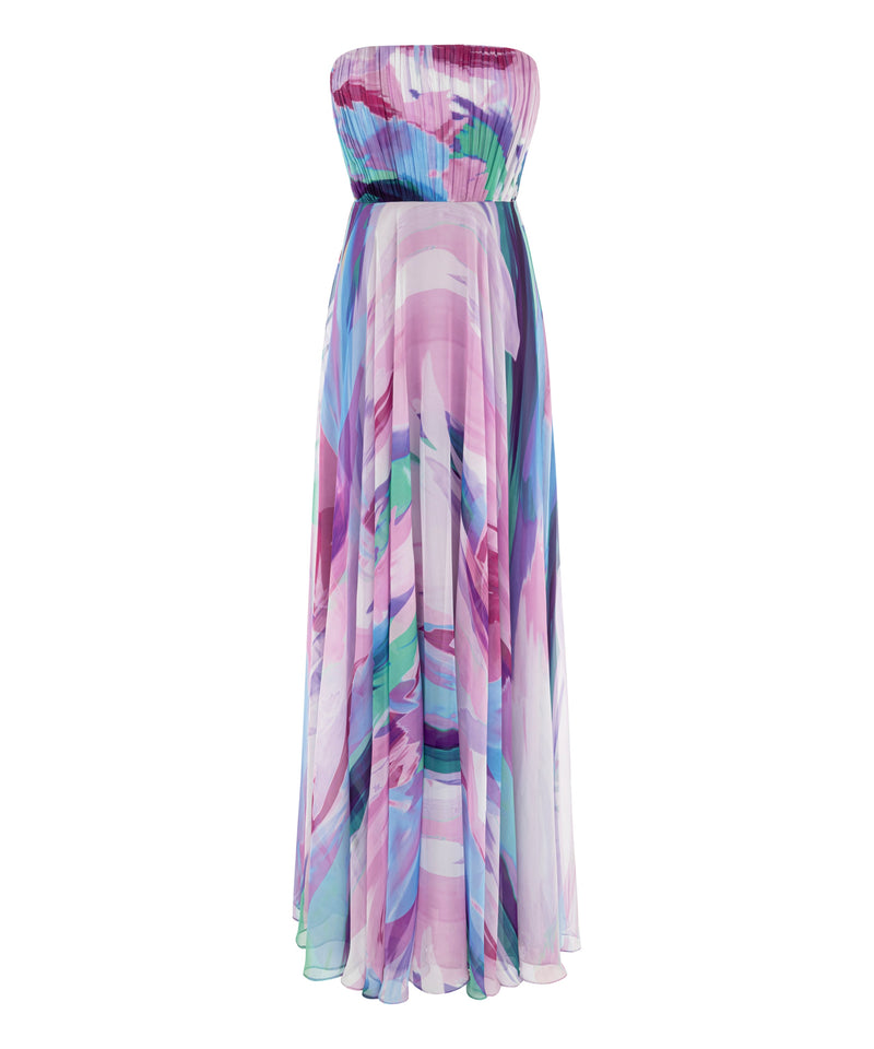 Ipekyol Abstract Pattern Strapless Dress Pink