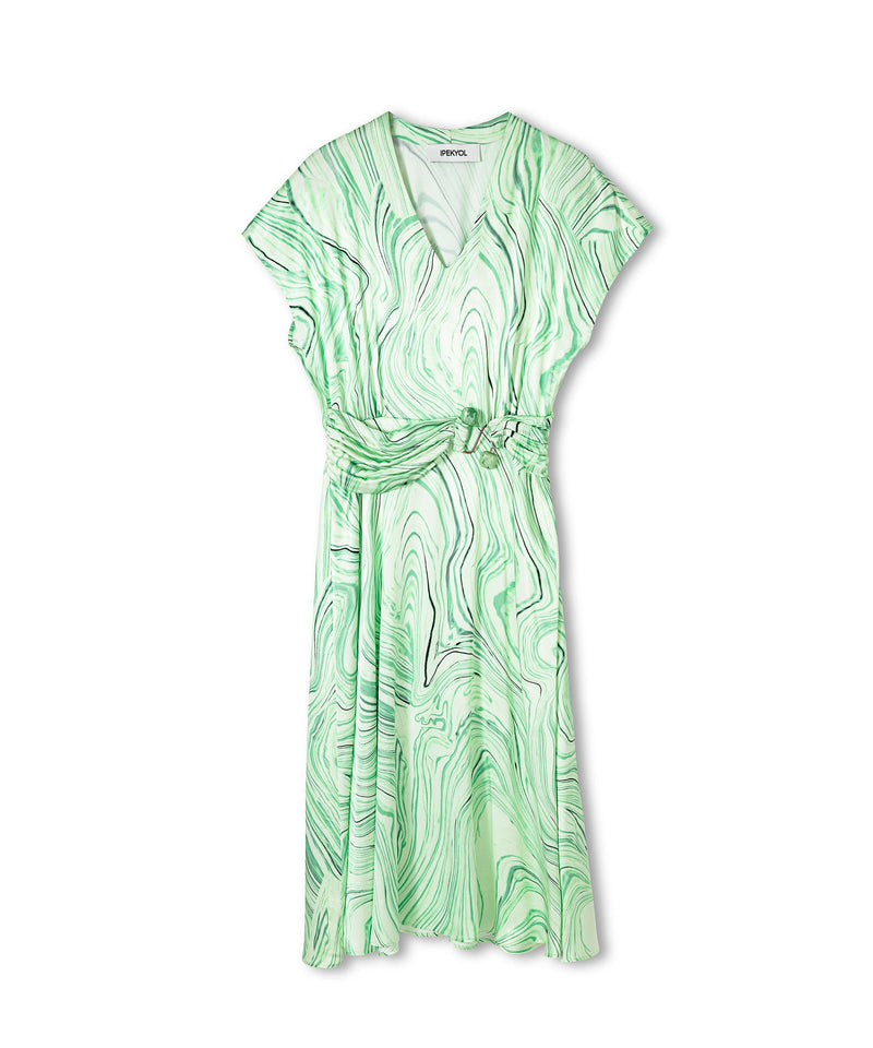 Ipekyol Patterned Dress With Metal Accessories Green