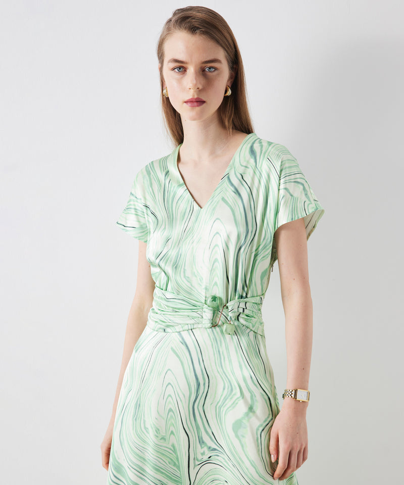 Ipekyol Patterned Dress With Metal Accessories Green