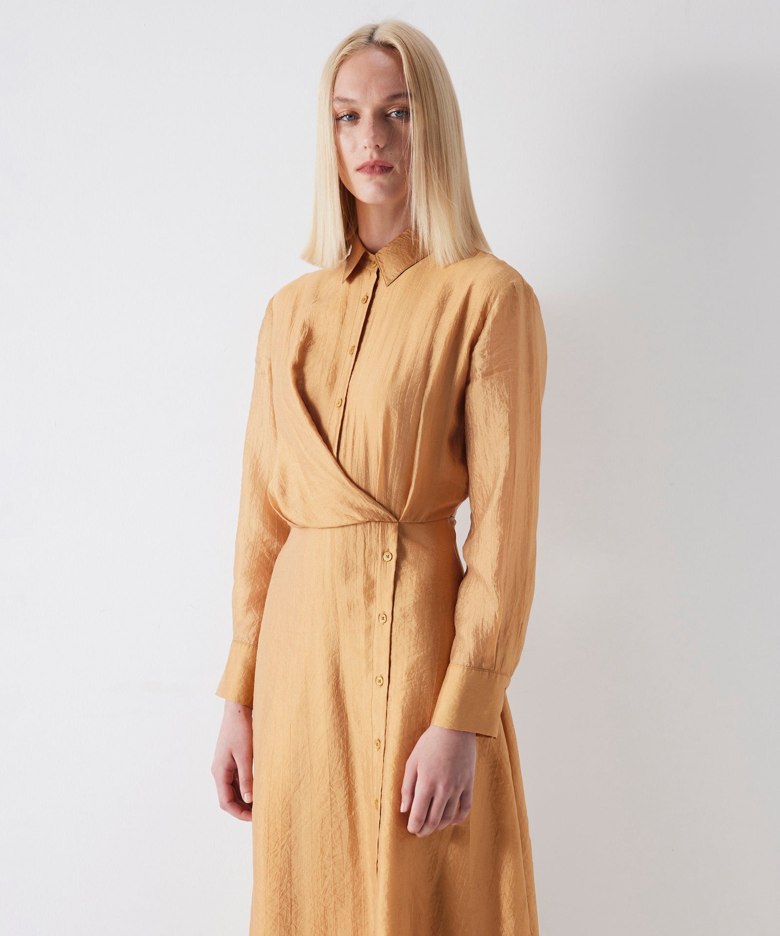 Ipekyol Draped Shirt Midi Dress Natural – Wardrobe Fashion IN
