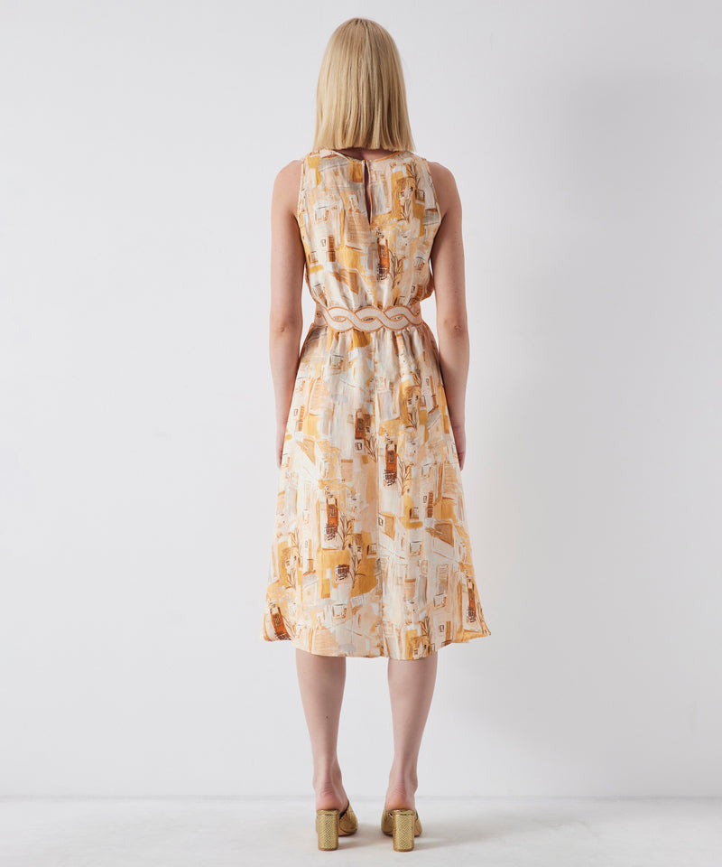 Ipekyol Patterned Linen Blend Dress Apricot