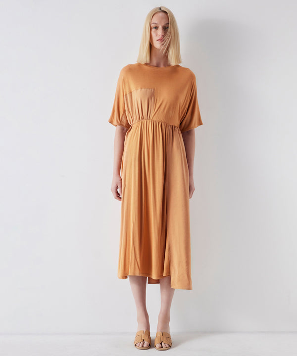 Ipekyol Combed Cotton Mix Midi Dress Caramel