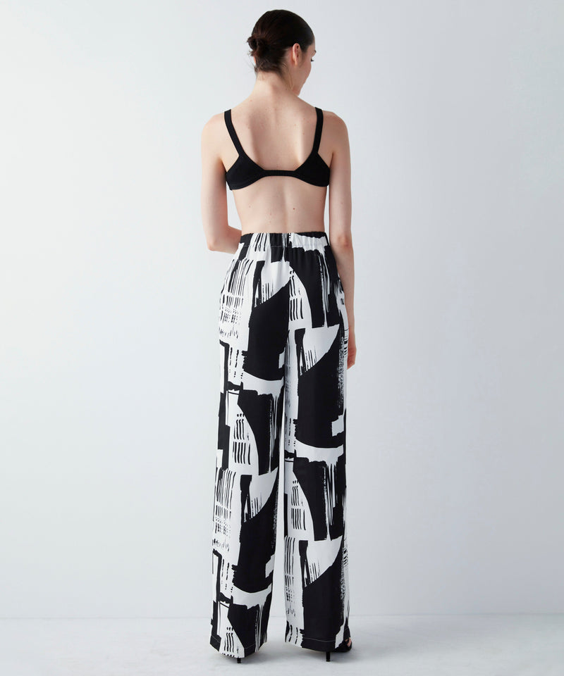 Ipekyol Abstract Pattern Wide Leg Fit Trousers Off White