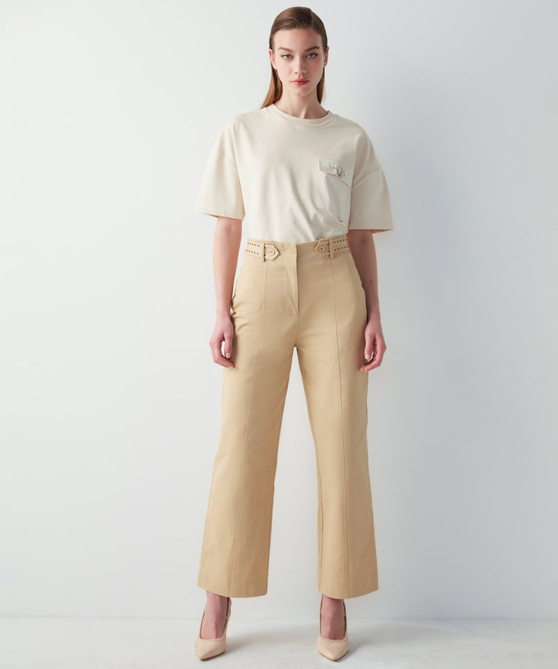 Ipekyol Straight Fit Trousers With Belt Accessories Beige