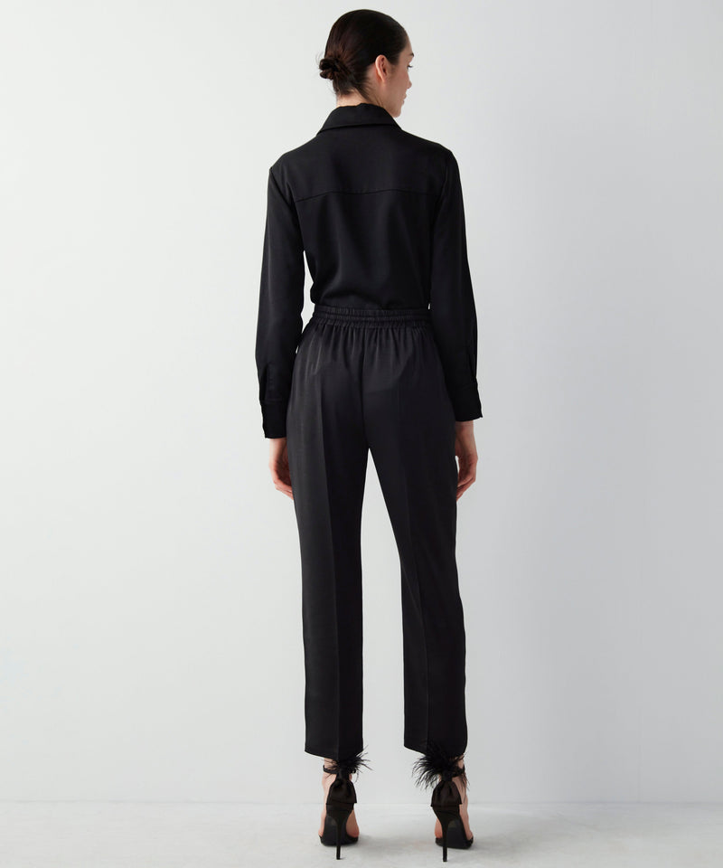Ipekyol Relaxed Fit Trousers With Elastic Waist Black