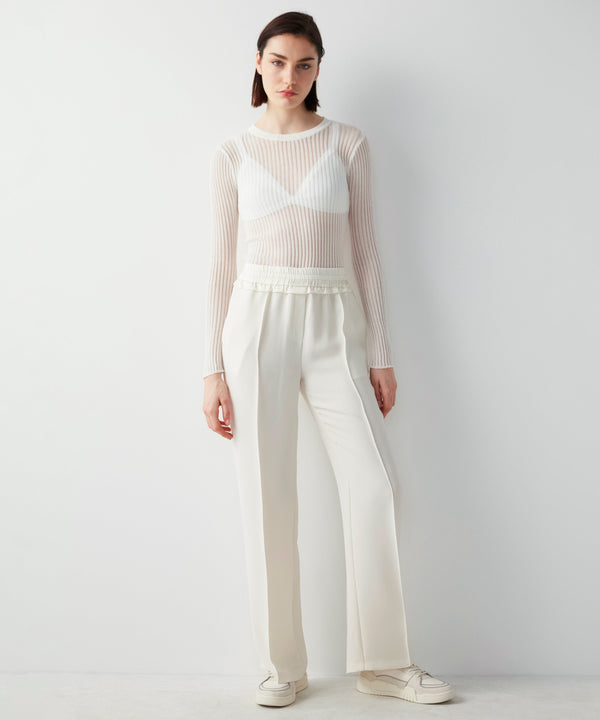 Ipekyol Elastic Waist Trousers With Satin Details Oil
