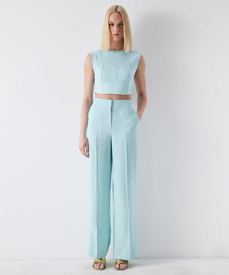 Ipekyol Wide Leg Fit Trousers Aqua