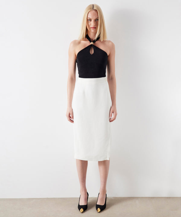 Ipekyol Linen Blend Pencil Skirt Off White