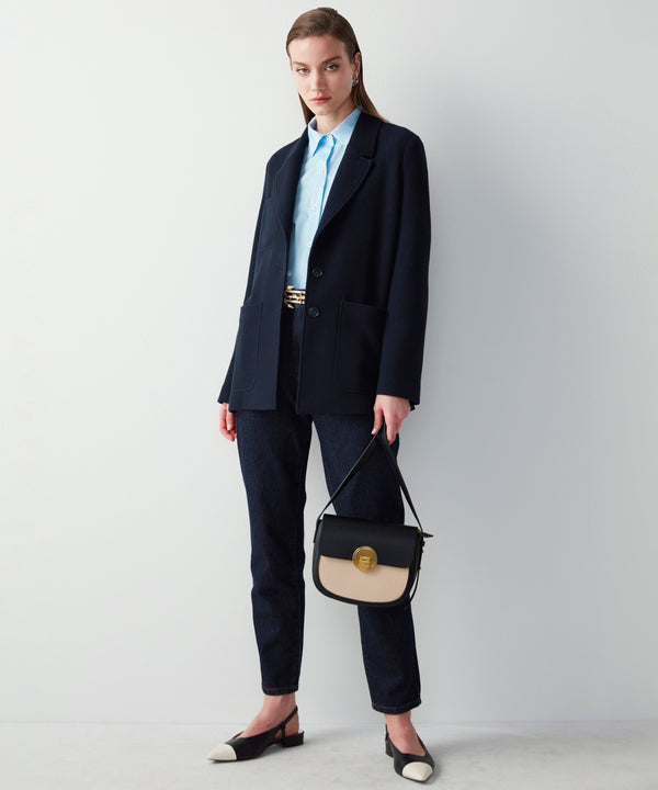 Ipekyol Relaxed Fit Slit Detailed Jacket Navy Blue