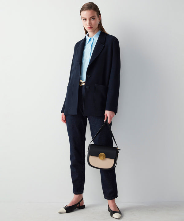 Ipekyol Relaxed Fit Slit Detailed Jacket Navy Blue