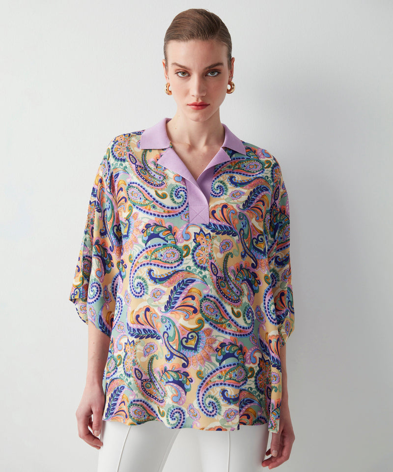 Ipekyol Paisley Pattern Oversize Blouse Purple