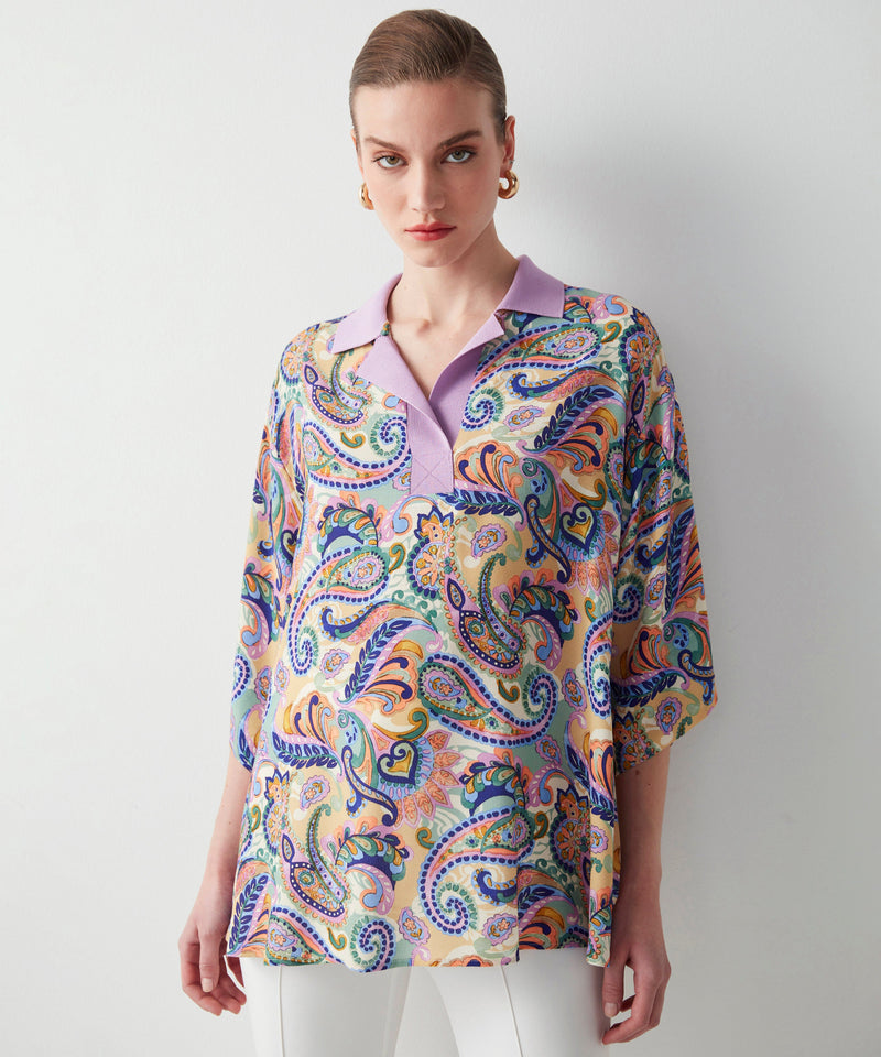 Ipekyol Paisley Pattern Oversize Blouse Purple