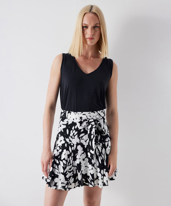 Ipekyol Printed Belted Shorts Skirt Black