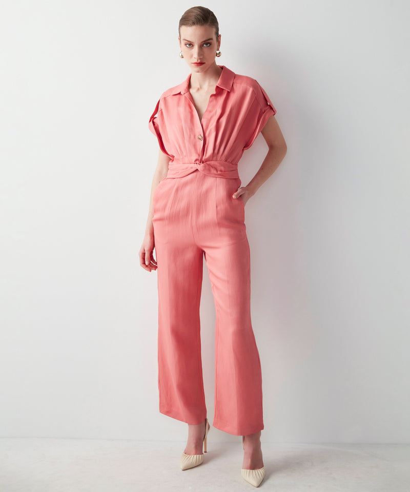 Ipekyol Solid Backless Draped Jumpsuit Peach