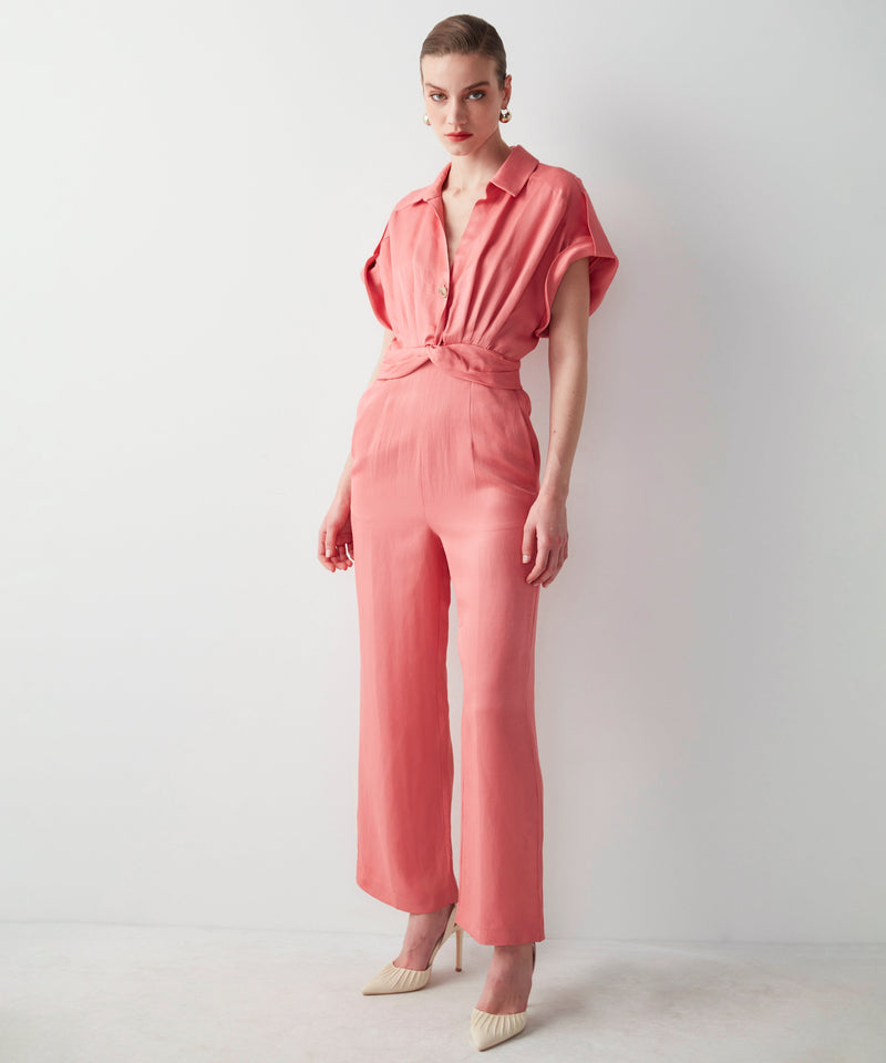 Ipekyol Solid Backless Draped Jumpsuit Peach