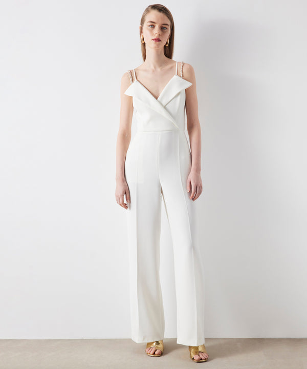 Ipekyol Chain Strap Double-Breasted Jumpsuit Off White