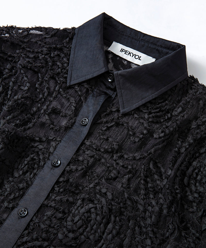 Ipekyol Embroidered Transparent Tunic Shirt Black