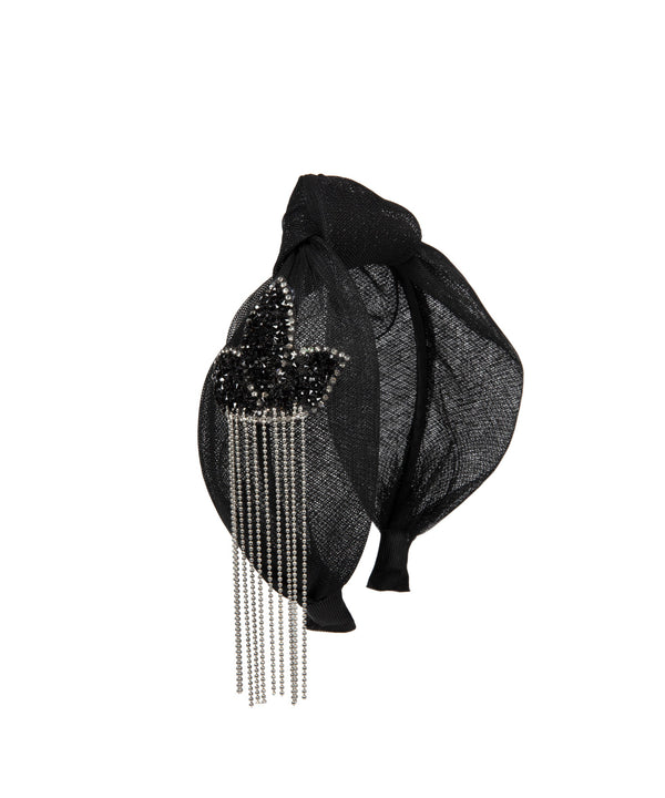Ipekyol Stone-Embroidered Tulle Headband Black