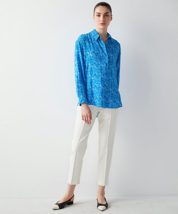 Ipekyol Patterned Casual Fit Shirt Blue