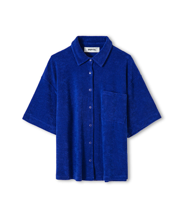 Ipekyol Single Pocket Textured Shirt Sax