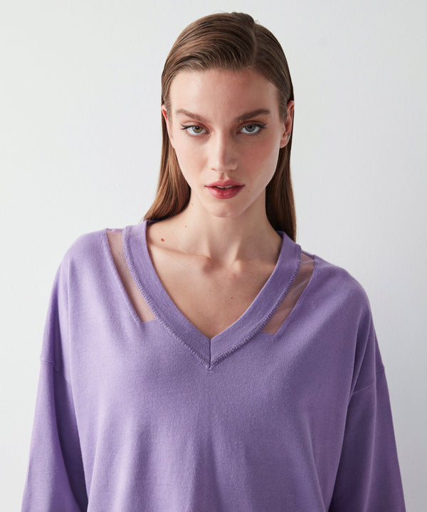 Ipekyol Transparent Detail Knitwear Purple