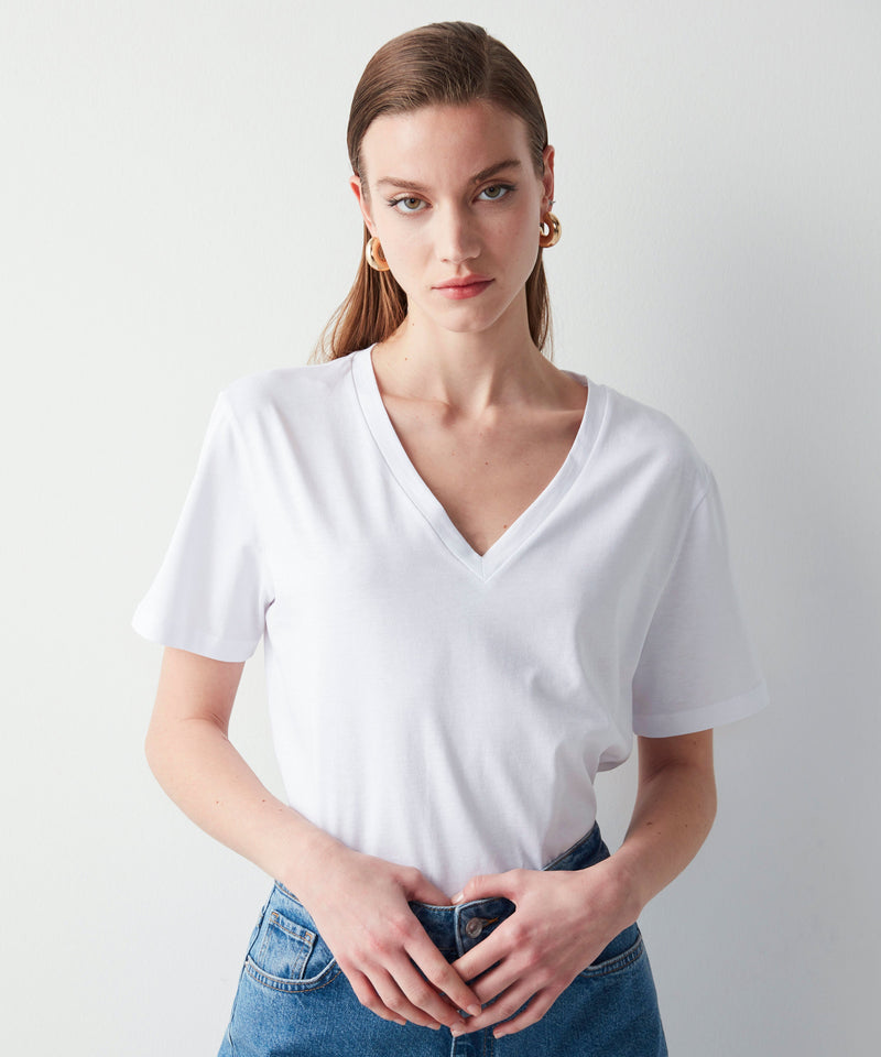 Ipekyol V-Neck Basic T-Shirt White