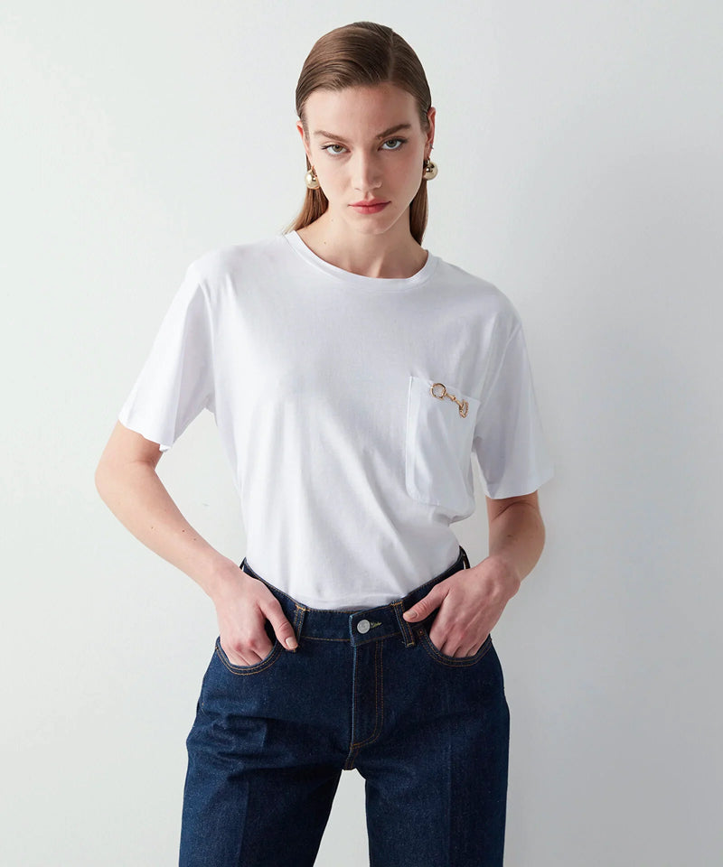 Ipekyol T-Shirt With Metal Accessories White