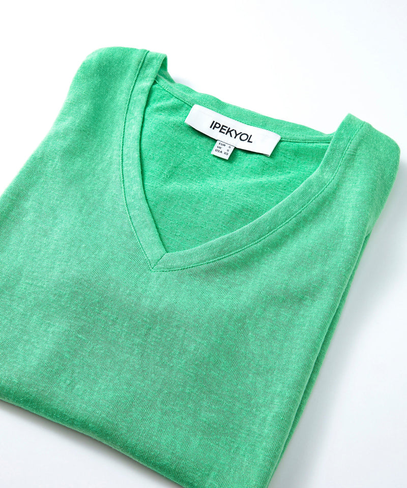 Ipekyol Basic V-Neck T-Shirt Green