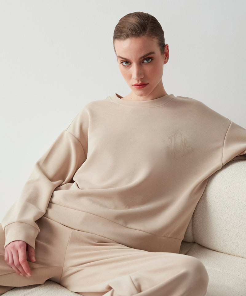 Ipekyol Monogram Logo Print Sweatshirt Stone