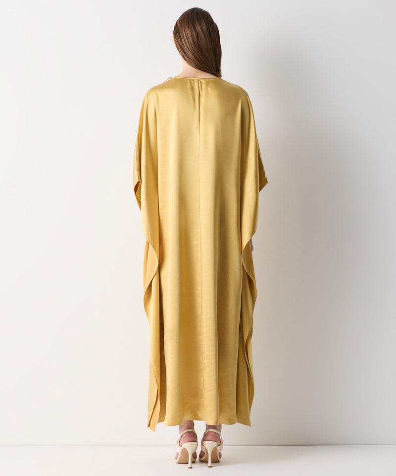 Ipekyol Embroidered Satin Dress Gold