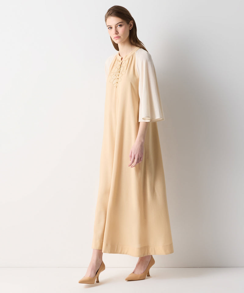 Ipekyol Colorblock Embroidered Dress Natural