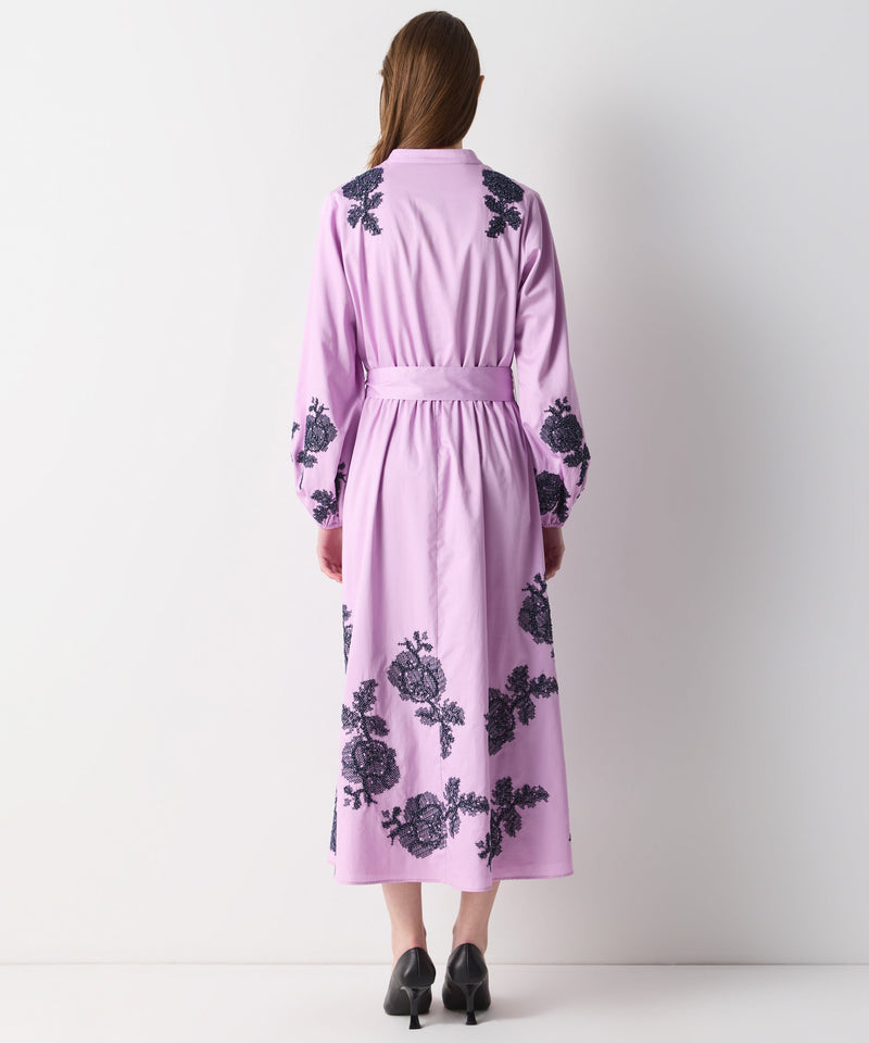 Ipekyol Contrast Embroidered Dress Lilac