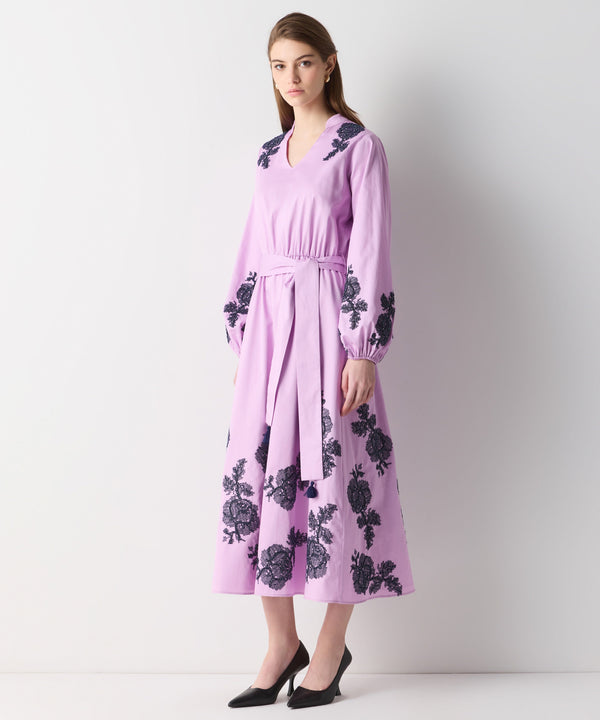 Ipekyol Contrast Embroidered Dress Lilac