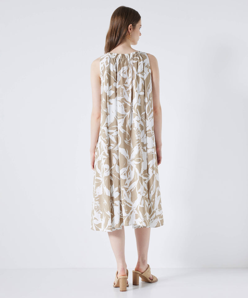 Ipekyol Sleeveless Printed Midi Dress Natural