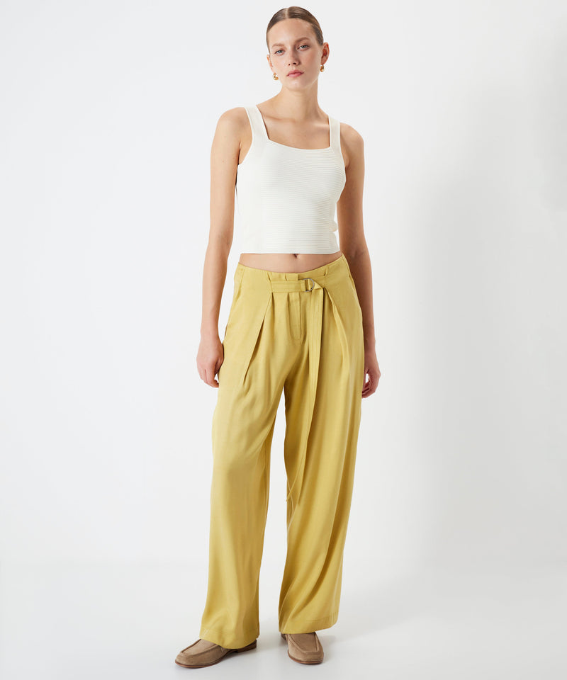 Ipekyol Wide Leg Fit Trousers With Metal Accessories Olive